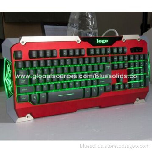 Private Mold 104 Keys Multimedia Backlit Gaming Wired Keyboard with LED Light, 3 or 7 Colors USB